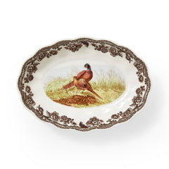 Spode Woodland Pheasant Oval Fluted Dish Spode - Crystal House