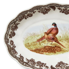 Spode Woodland Pheasant Oval Fluted Dish Spode - Crystal House
