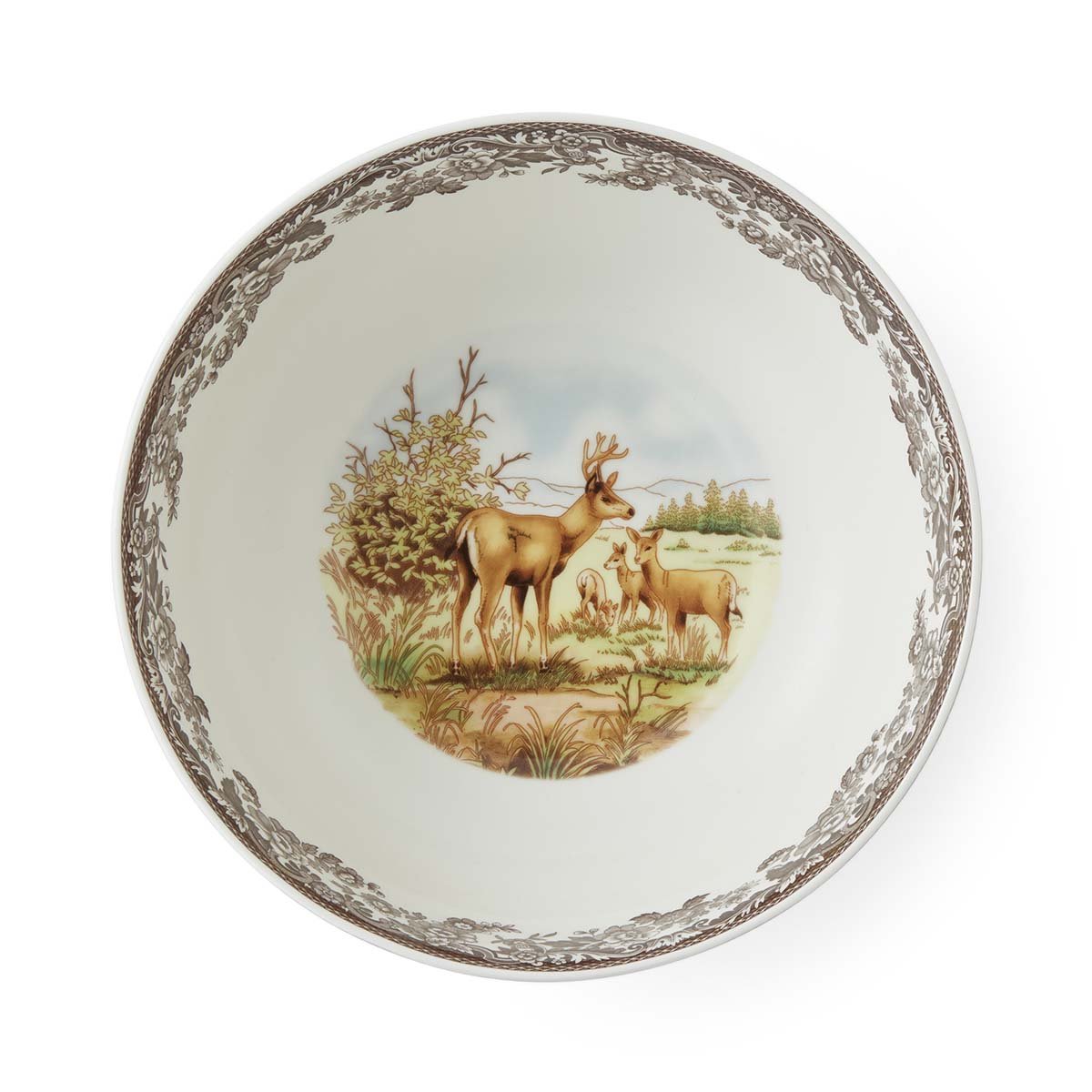 Spode Woodland Salad Bowl, Mule Deer Spode - Crystal House