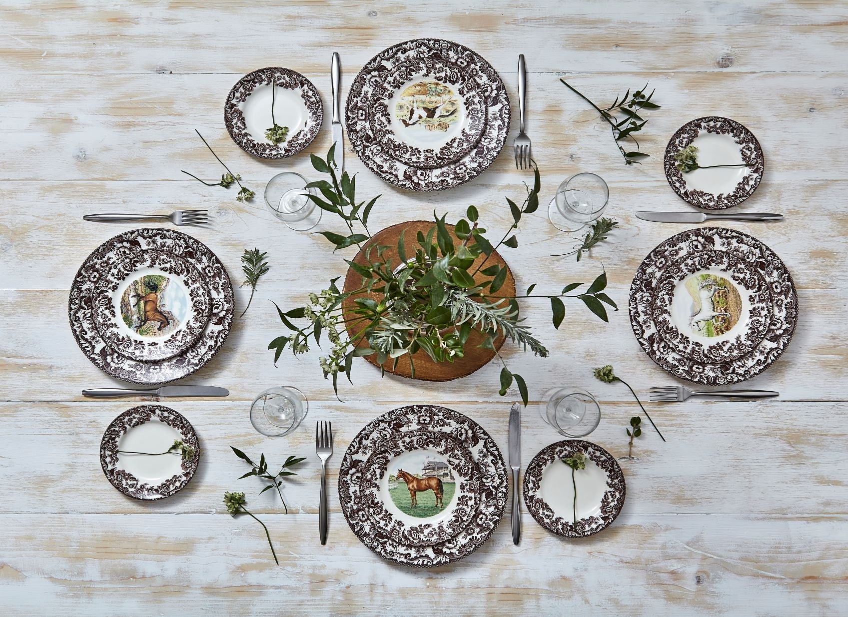 Spode Woodland Salad Plate 8 Inch, American Quarter Horse Spode - Crystal House