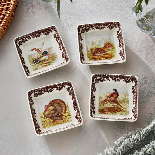Spode Woodland Set of 4 Square Dishes Spode - Crystal House