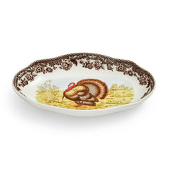 Spode Woodland Turkey Pickle Dish Spode - Crystal House