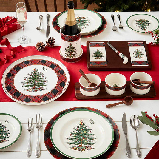 Spode Christmas Tree Tartan Mug Spoon Set – Housewarming Gift Idea Spode