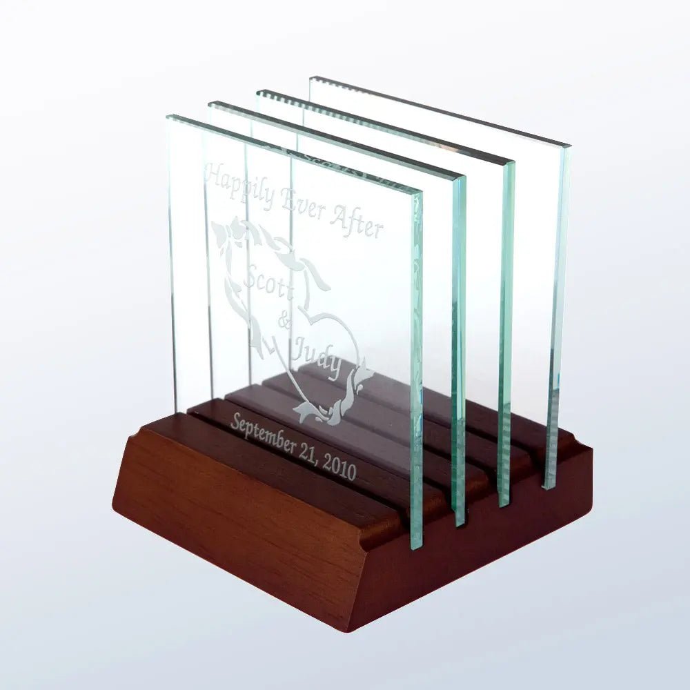 SQUARE GLASS COASTER Crystal House - Prism