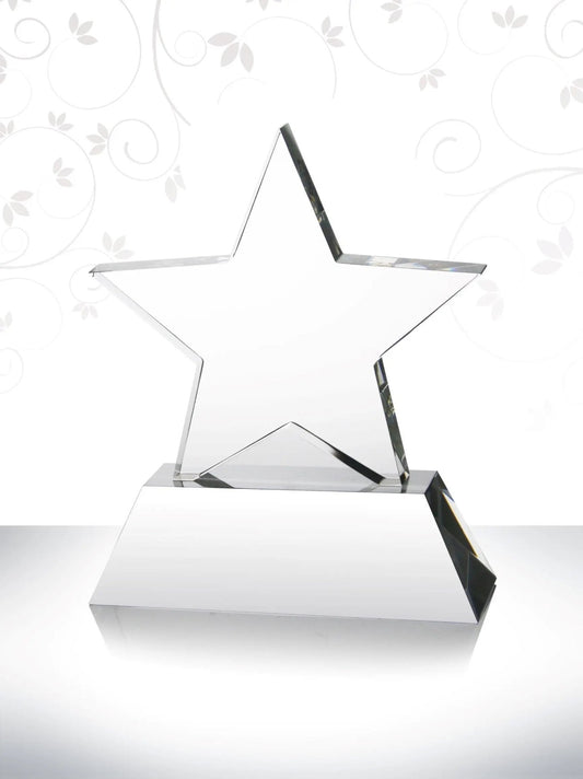 Standing Star with Base Trophy Crystal House - RM
