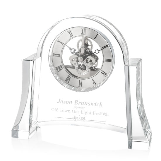 Sulfolk Crystal Skeleton Clock – Luxury Executive Gift crystal edge - Crystal House