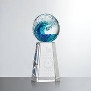 Surfside Art Glass Award – Luxury Wave Trophy crystal edge - Crystal House