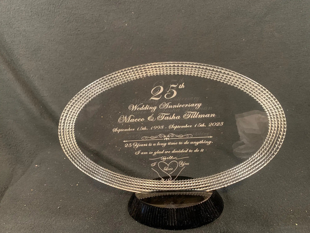 The Gift of Love etched in Crystal: Personalized Wedding Anniversary Gift Crystal House