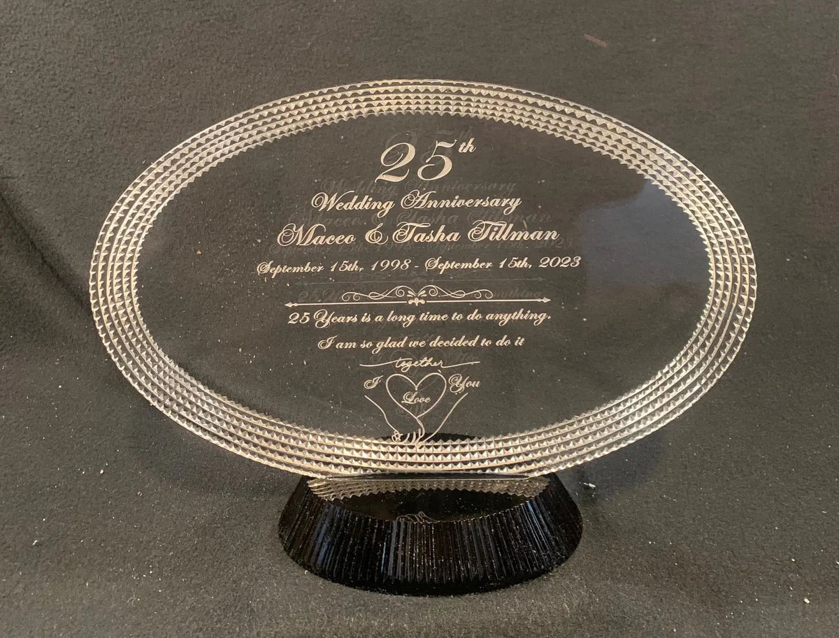 The Gift of Love etched in Crystal: Personalized Wedding Anniversary Gift Crystal House