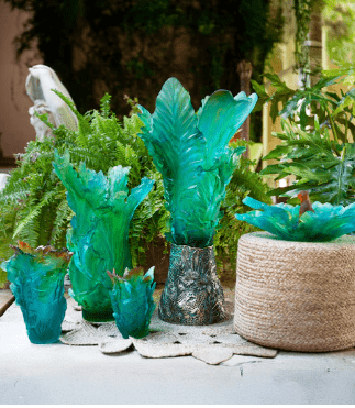 Tropical Voyage Leopard Centerpiece Daum - Crystal House