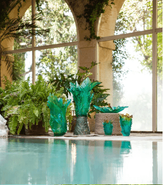 Tropical Voyage Leopard Centerpiece Daum - Crystal House