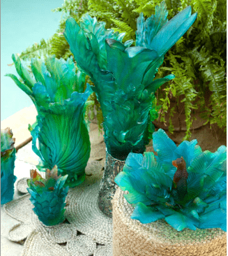 Tropical Voyage Leopard Centerpiece Daum - Crystal House