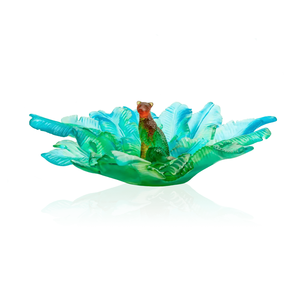 Tropical Voyage Leopard Centerpiece Daum