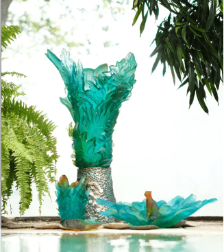 Tropical Voyage Leopard Centerpiece Daum - Crystal House