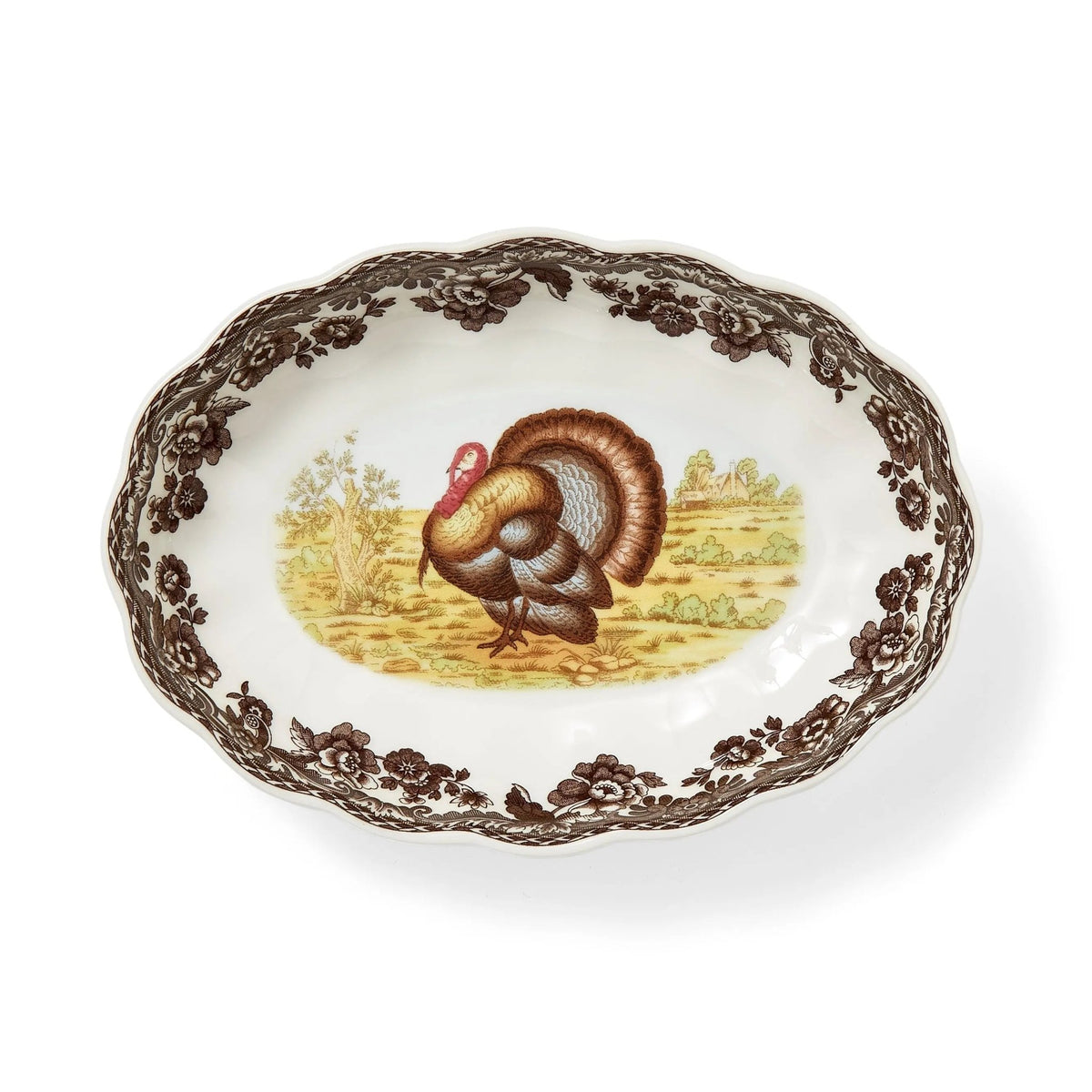 Turkey Oval Fluted Dish Spode
