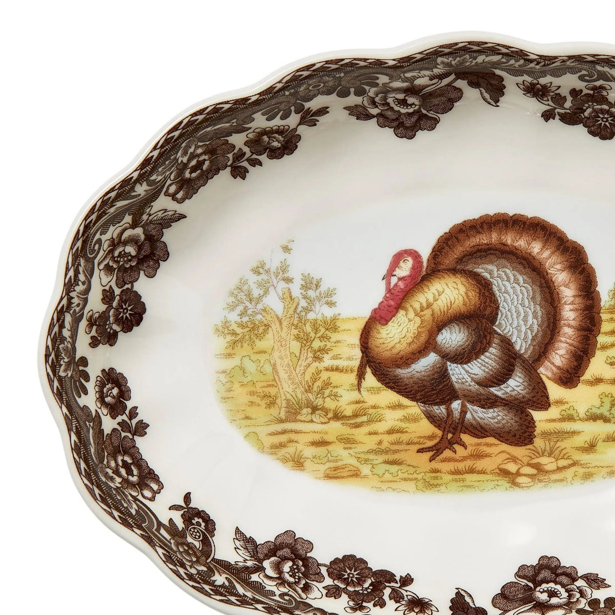 Turkey Oval Fluted Dish Spode