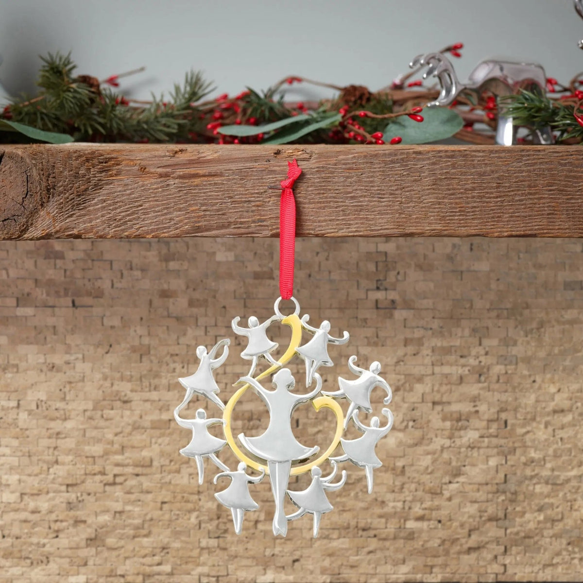 Twelve Days of Christmas: Nine Ladies Dancing Ornament Nambé