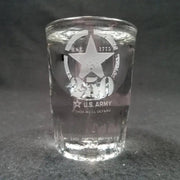 US Army Shot Glass engraved for 250th Anniversary celebration