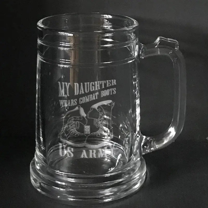 US Army boots on beer mug Crystal House 