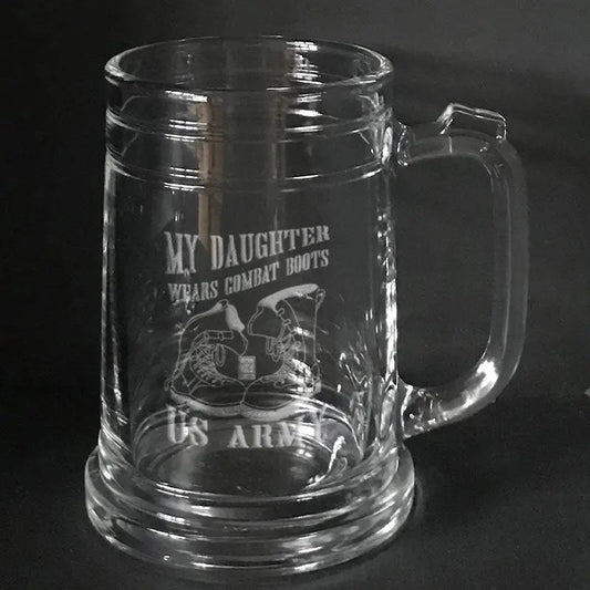 US Army boots on beer mug Crystal House