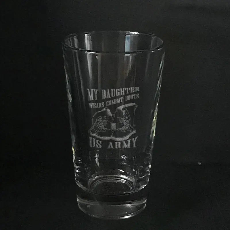 US Army custom boots- pint glass Crystal House 