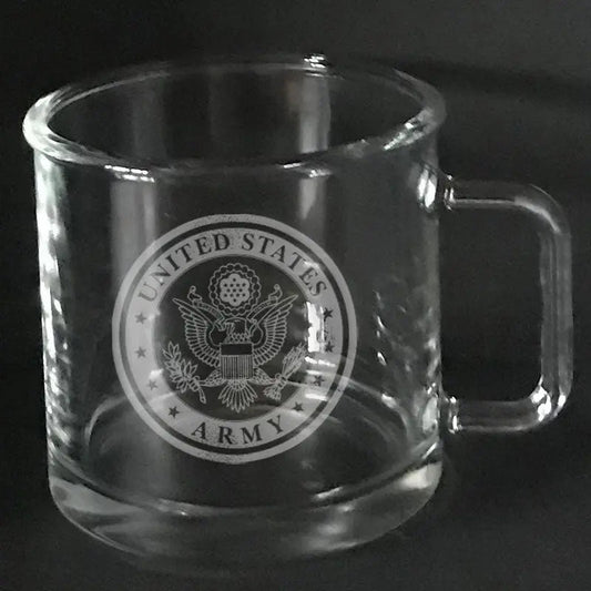 US Army Insignia on Warm Beverage mug Crystal House
