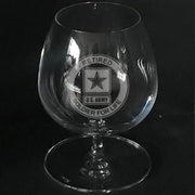 US Army logo - retired soldier for life'  engraved on brandy snifter Crystal  House
