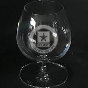 U.S Army logo "SOLDIER FOR LIFE " on brandy snifter Crystal House