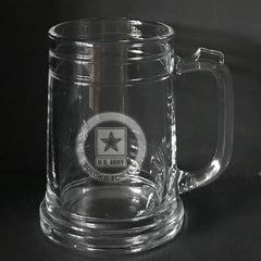 US Army "Retired soldier for life" logo on beer mug Crystal House