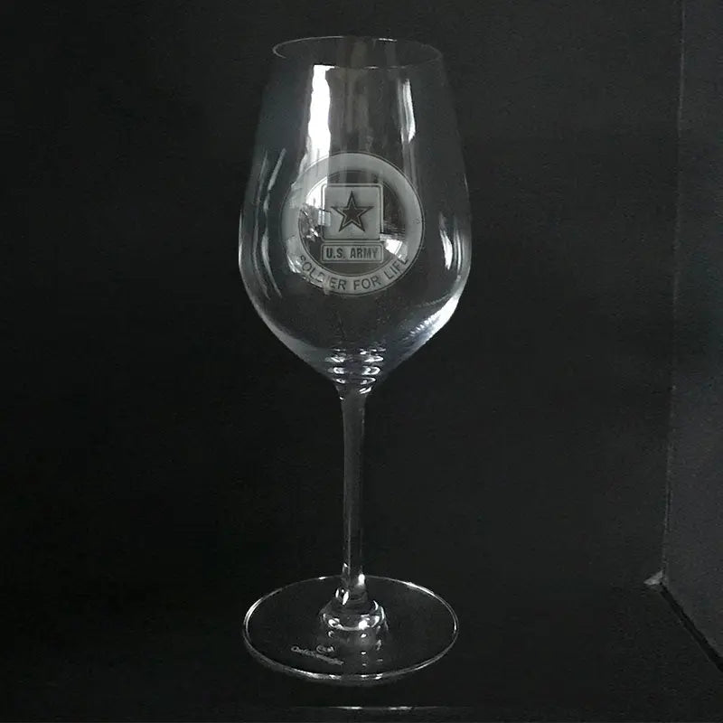 US Army soldier for life logo-white wine Crystal House
