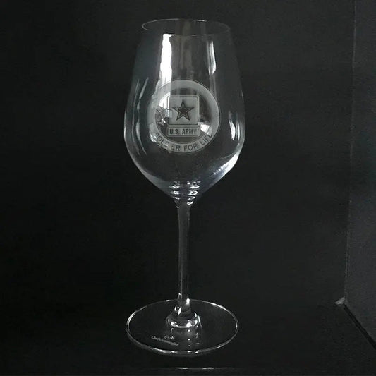 US Army soldier for life logo-white wine Crystal House