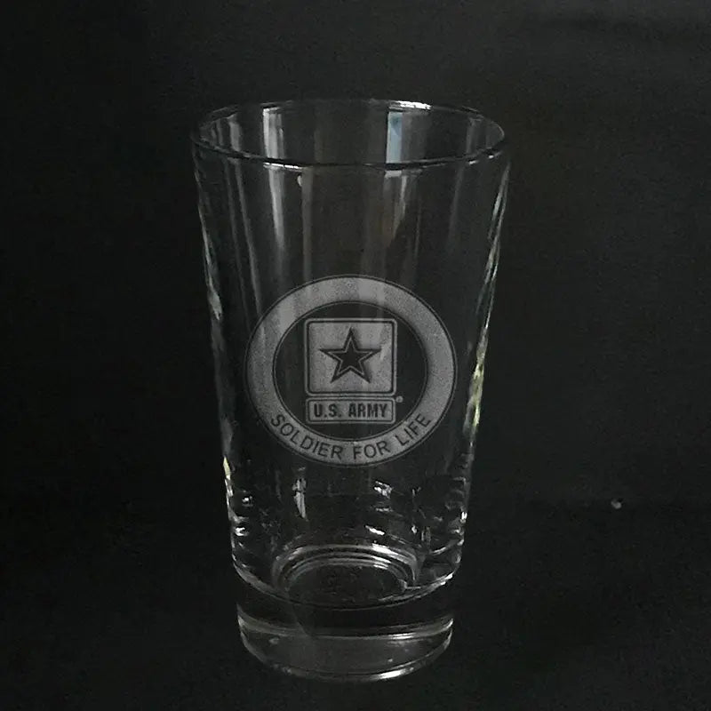US Army  soldier for life -pint glass Crystal House