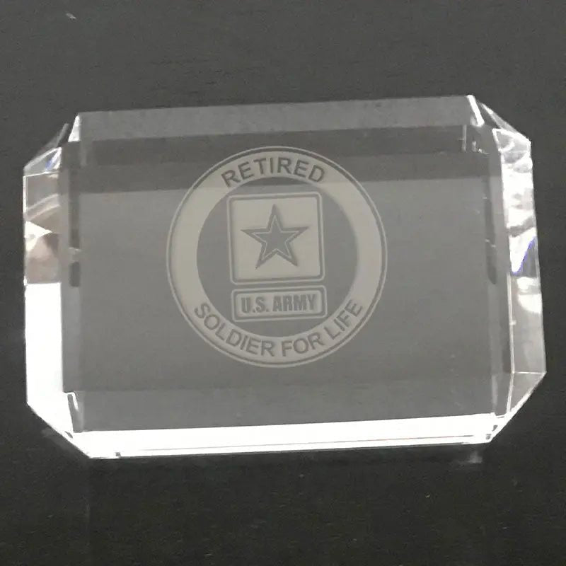 US Army soldier -paperweight Crystal House