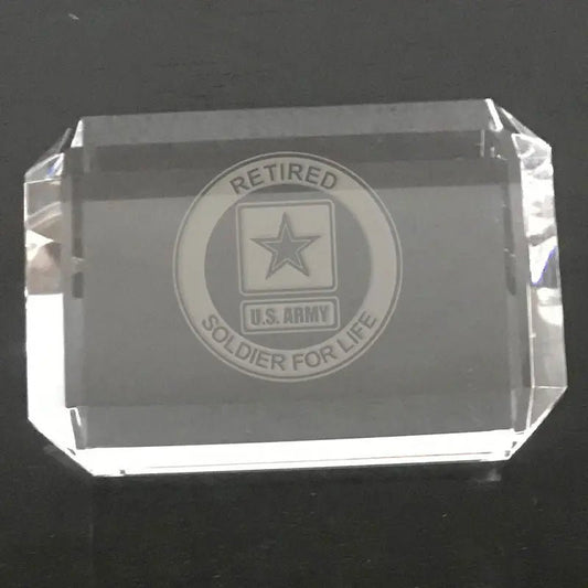 US Army soldier -paperweight Crystal House