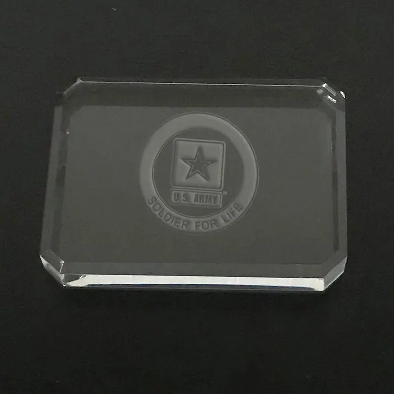 US Army soldier -paperweight Crystal House
