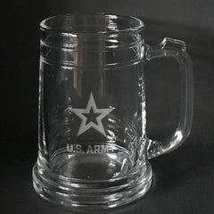 US Army star  logo  engraved  on beer mug Crystal House