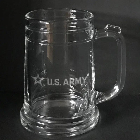 US Army star  logo  engraved  on beer mug Crystal House