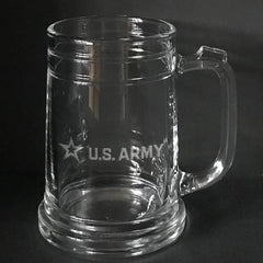 US Army star  logo  engraved  on beer mug Crystal House