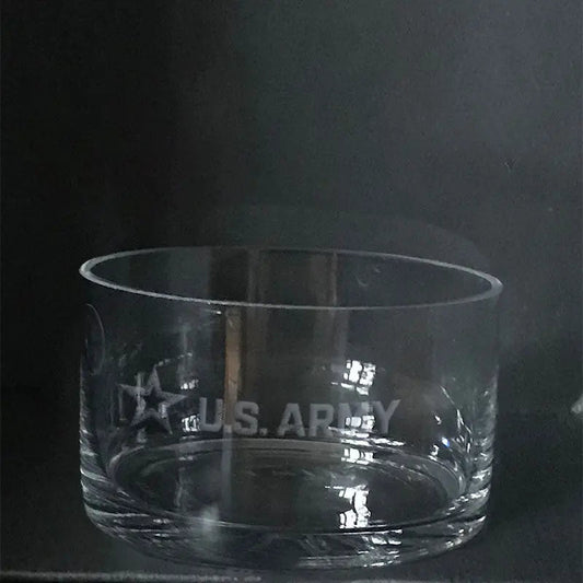 US Army STAR logo on candy bowl Crystal House