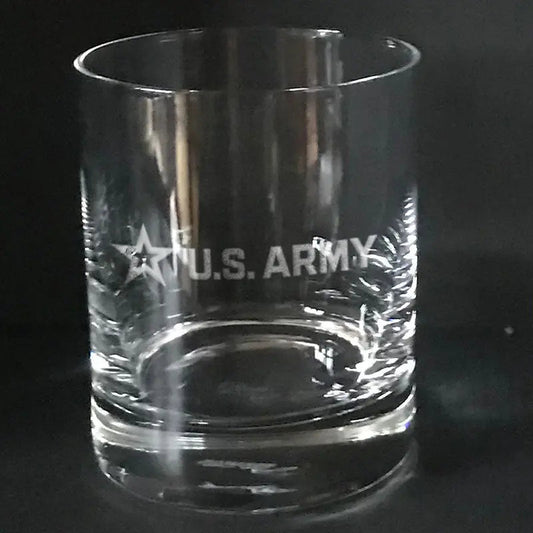 U.S Army STAR logo on whiskey glass Crystal House