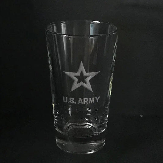 US Army star logo - pint glass Crystal House