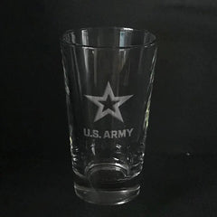 US Army star logo - pint glass Crystal House