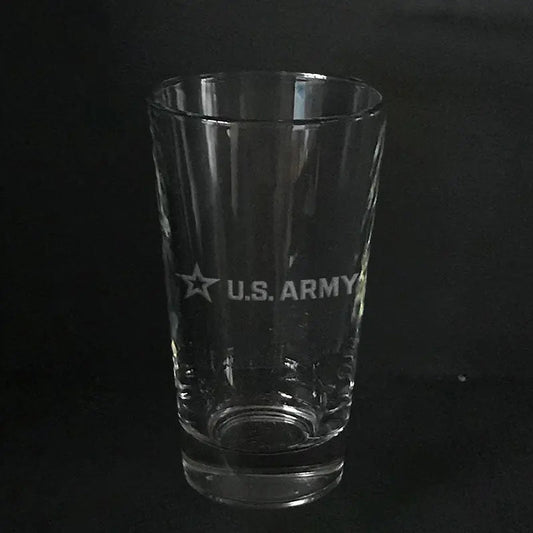 US Army star logo - pint glass Crystal House