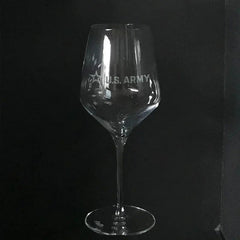 US Army STAR logo - wine glass Crystal House