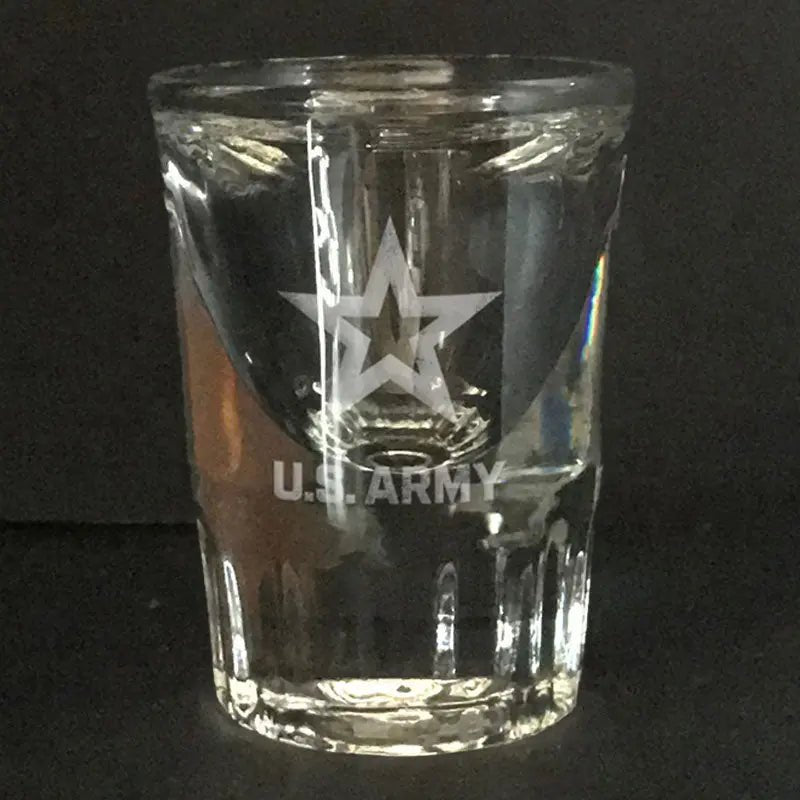 US Army star on shot glass Crystal House  