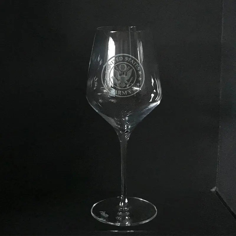 US Army Symbol - Wine Glass Crystal House