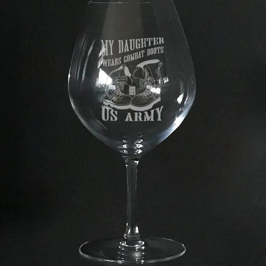 US.Army Boots on Stem Wine Glasses Crystal House
