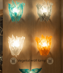 Vegetal Turquoise Blue Wall Lamp Daum - Crystal House