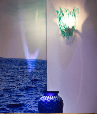 Vegetal Turquoise Blue Wall Lamp Daum - Crystal House