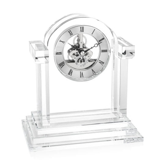 Velia Crystal Skeleton Clock – Luxury Executive Gift crystal edge - Crystal House